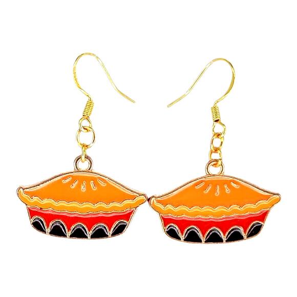Pumpkin Pie Earrings Thanksgiving Fall Jewelry Gift - Picture 1 of 4